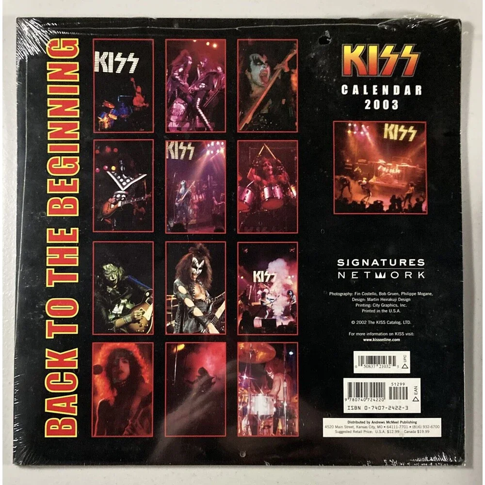KISS Calendar Back to the Beginning 2003 (SEALED) Paul, Gene Simmons, Ace, Peter